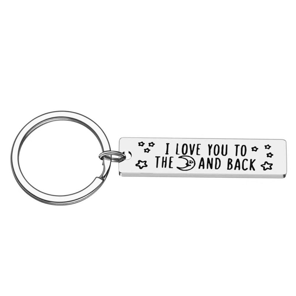3/$25 I Love You To the Moon And Back Stainless Steel Keychain NEW